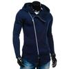Men’s Fashion Casual Hoodie with Slant Zipper Design