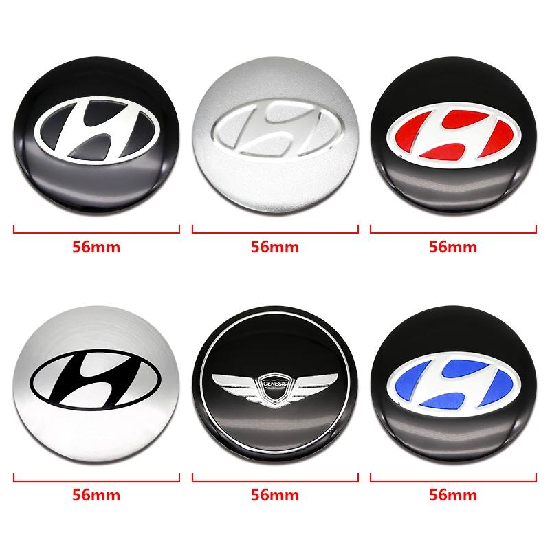 4pcs Car Emblem Wheel Center Hub Caps Badge Wheel Decal Sticker For Hyundai N Line Sonata Azera Coupe SantaFe Genesis Accent MM18