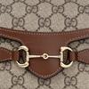 Gucci Мини-сумка через плечо с логотипом Horsebit 1955 из канвы и кожи, унисекс, коричневый эбеновый цвет, 699296-92TCG-8563