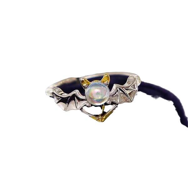 Парное кольцо с лунным камнем «Ангел и Демон» — регулируемый подарок для партнеров