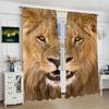 Степной лев - Штора с HD-печатью - Полиэстер - Подходит для спальни, гостиной, кабинета (настраиваемый)