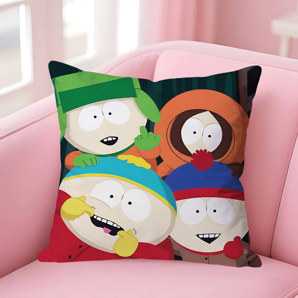 Funny SSouth ParksS Anime Celebrity Merchandise AllMatch Printed Pillow Case Sofa Car Office Room Decoration Protector