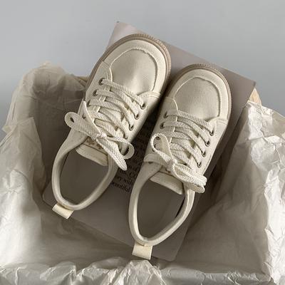 Универсальные парусиновые туфли для девушек, студентов, весна и лето, новые дышащие повседневные туфли для сноубординга, белые туфли на платформе, женская обувь