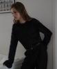 DEHEVE Hairy Flare Sleeve Knit [Black]