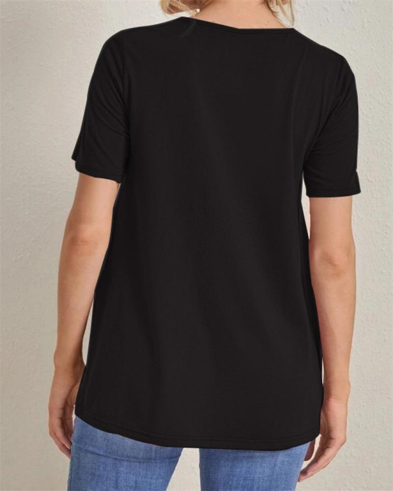 Новые повседневные однотонные топы для беременных, одежда для беременных с разрезом и сотней топов с круглым вырезом, топы с короткими рукавами