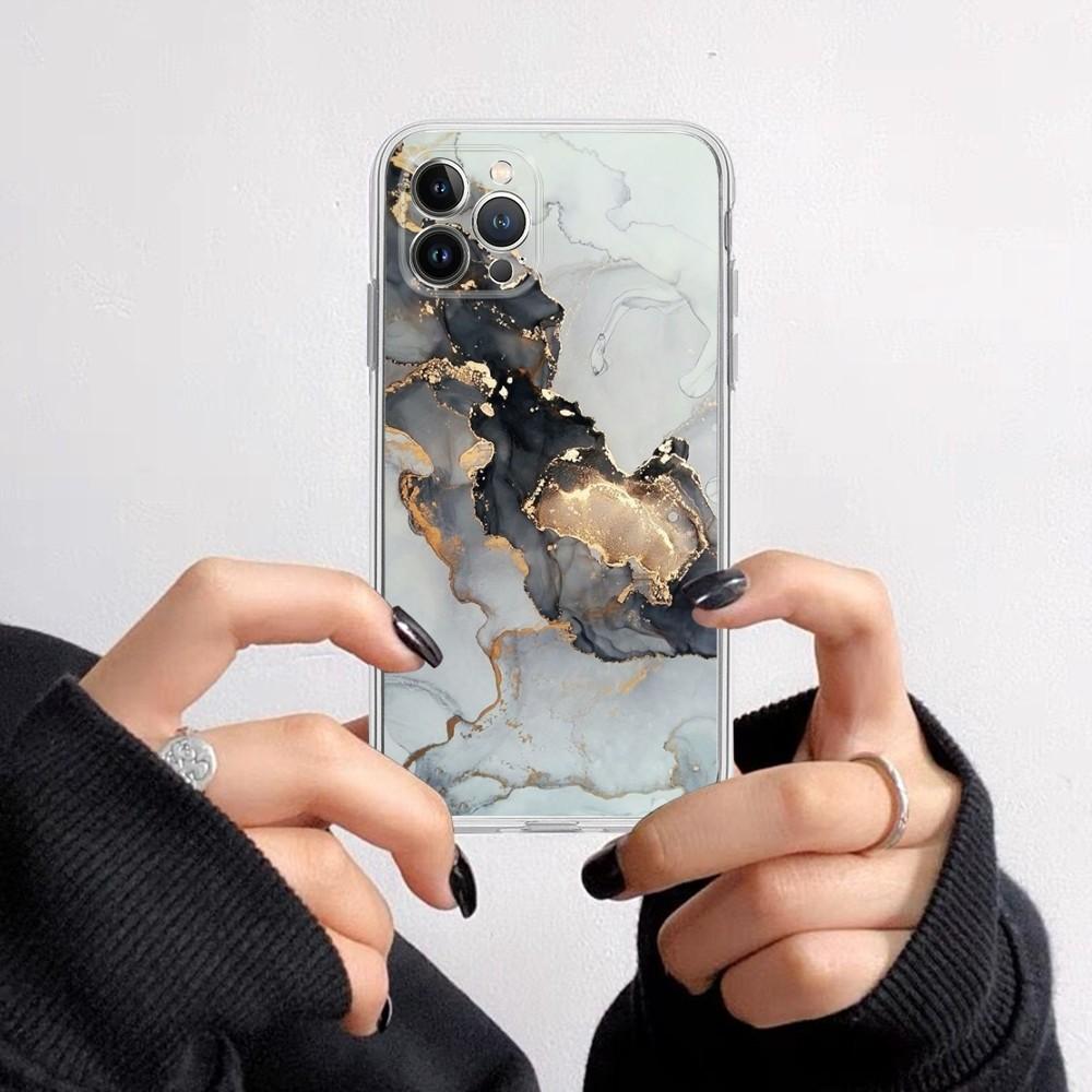 Модный Чехол для Телефона с Мраморным Узором для iPhone 16 15 8 7 6 6S Plus X SE XR XS 14 11 12 13 Mini Pro Max