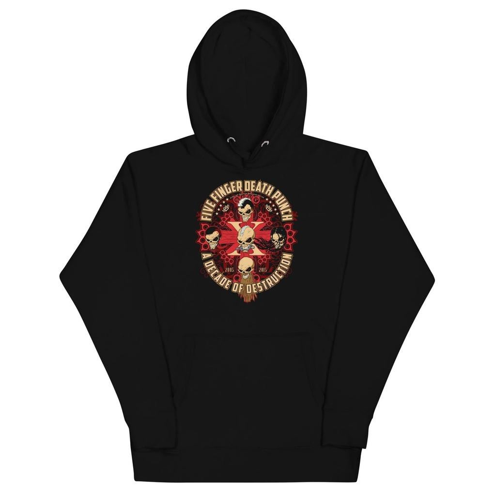 Five Finger Death Punch - Decade of Destruction hoodie-Casual Pullover Sweatshirt Sweatshirt Bl