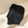Balaclava hat women's new autumn and winter contrasting wool knitted hat thermal ear protection hat showing a small cold hat