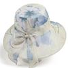 Women's UV Sun Protection Wide Brim Bow Print Bucket Sun Hat for Summer Outdoor Beach Travel
