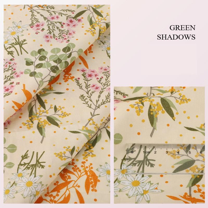 Ткань с цветочным принтом Высококачественная хлопковая ткань Дышащая Мягкая для одежды Шитья Платья Постельное белье Простыни Шторы Материал