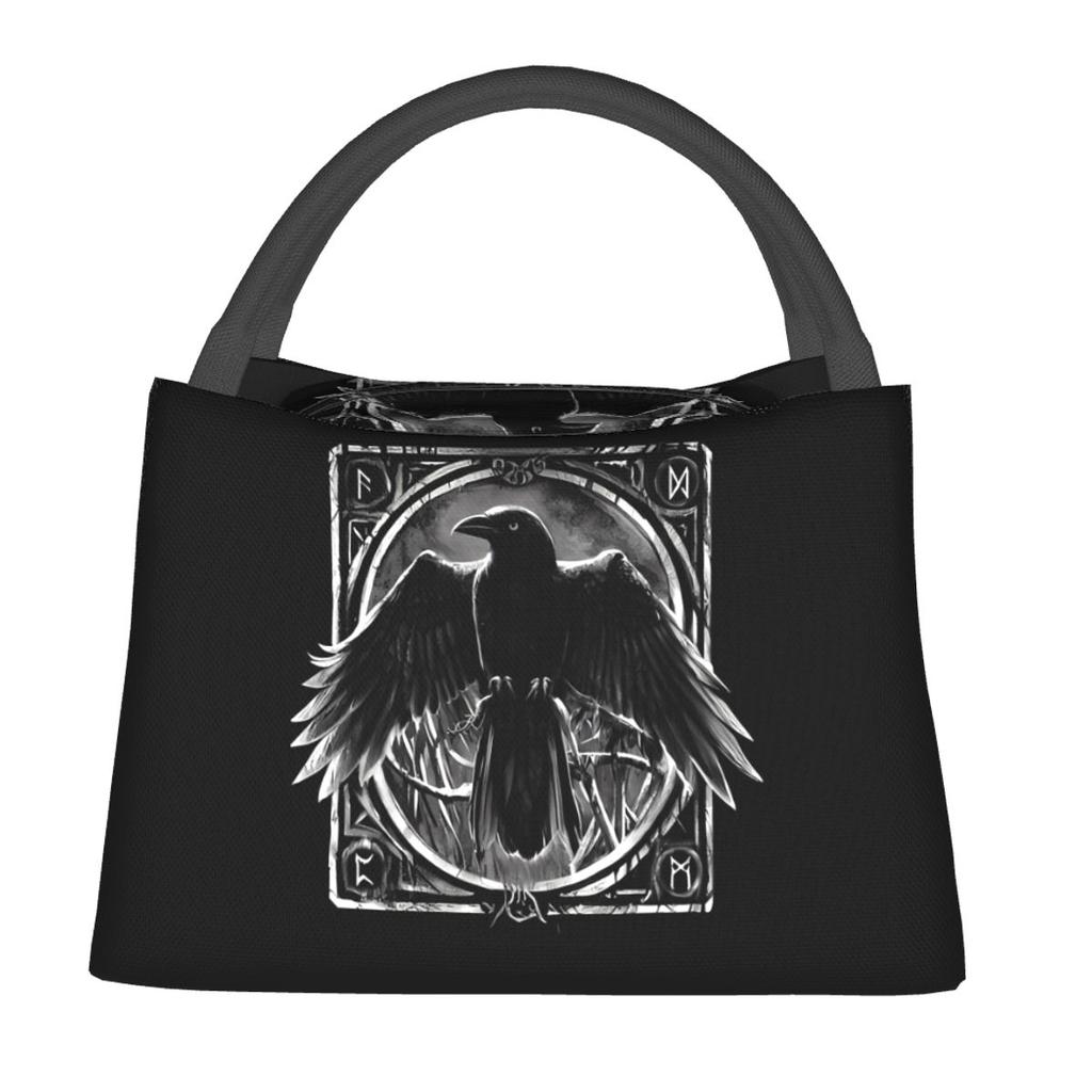 Odin's Watcher Yggdrasil Raven Insulated Lunch Bag for Women Children Portable Food Boxes Thermal Lunch Box Tote