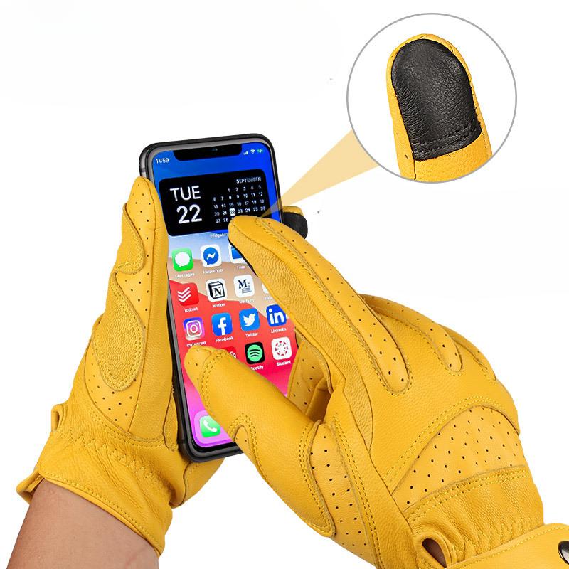 Мотоциклетные перчатки из овчины Нескользящие Износостойкие Уличные Внедорожные Гоночные Перчатки с Полными Пальцами