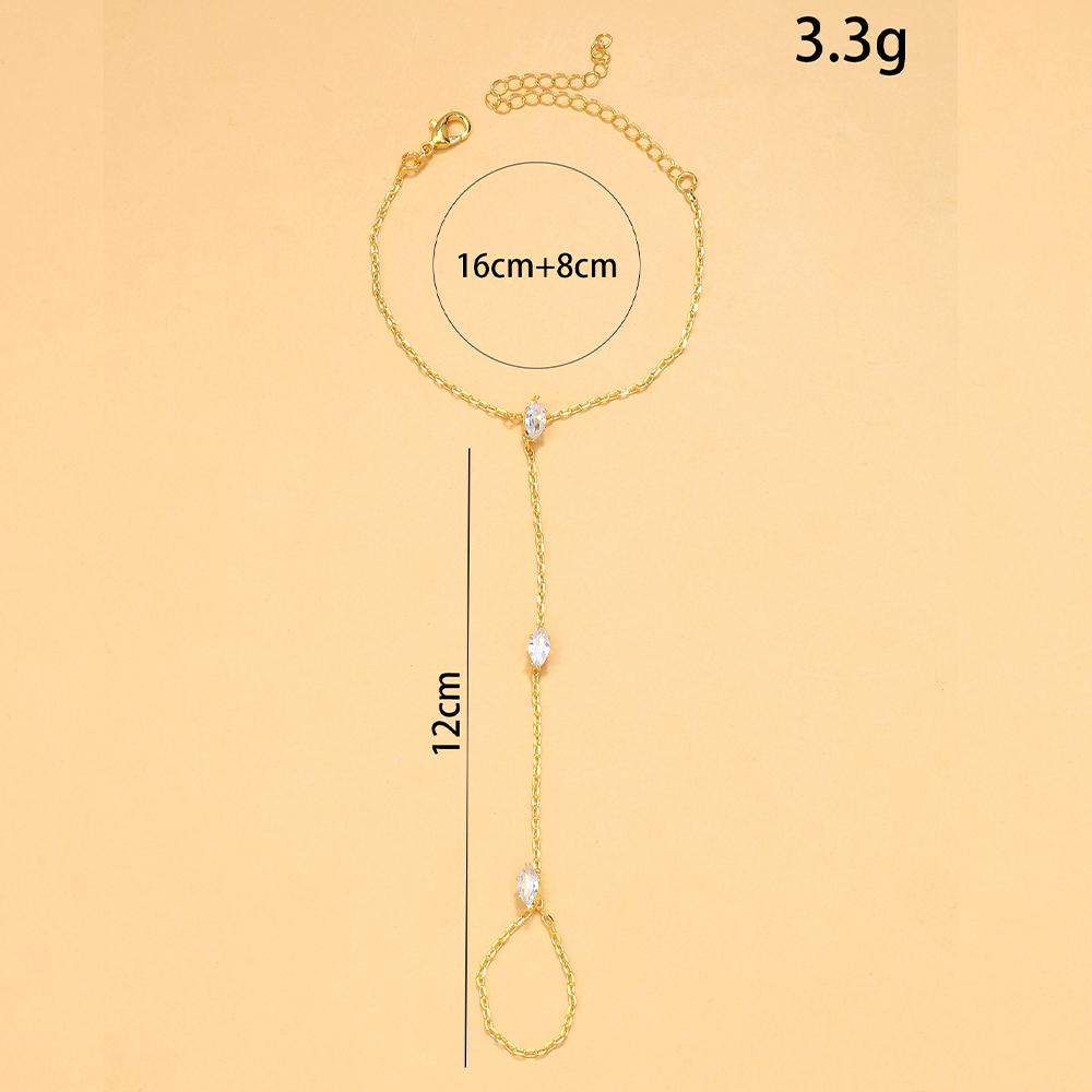 2025 вечерние богемные ромбовидные кристаллы браслет на руку ювелирные изделия для женщин простая тонкая цепочка браслет на палец ювелирные изделия аксессуары подарок