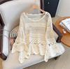 2025 New Summer Basic Shirt Women Lace Blouse Tops Tees Casual Loose White Short Tees