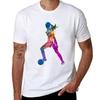 Girl Playing Soccer Football Player Silhouette Tshirt Sports Casual Short Sleeve Cotton Tee