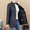 Women's Winter Thickened Waisted Standing Collar Plus Size Warm Jacket Loose Windproof Warm Top