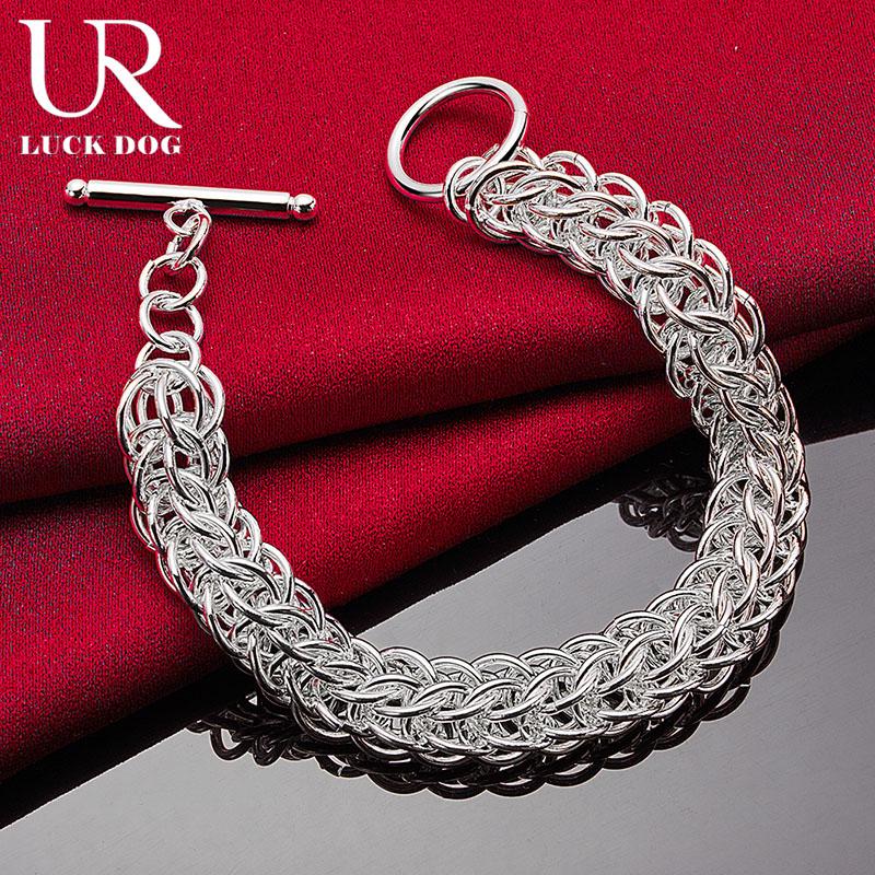 Браслет-цепочка из стерлингового серебра 925 пробы с несколькими кругами, модные свадебные украшения