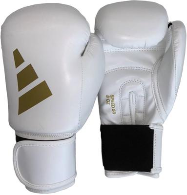 Боксерские перчатки Adidas Combat Sports Speed 10 унций, 50, ADISBG50, Белый/Золотой,