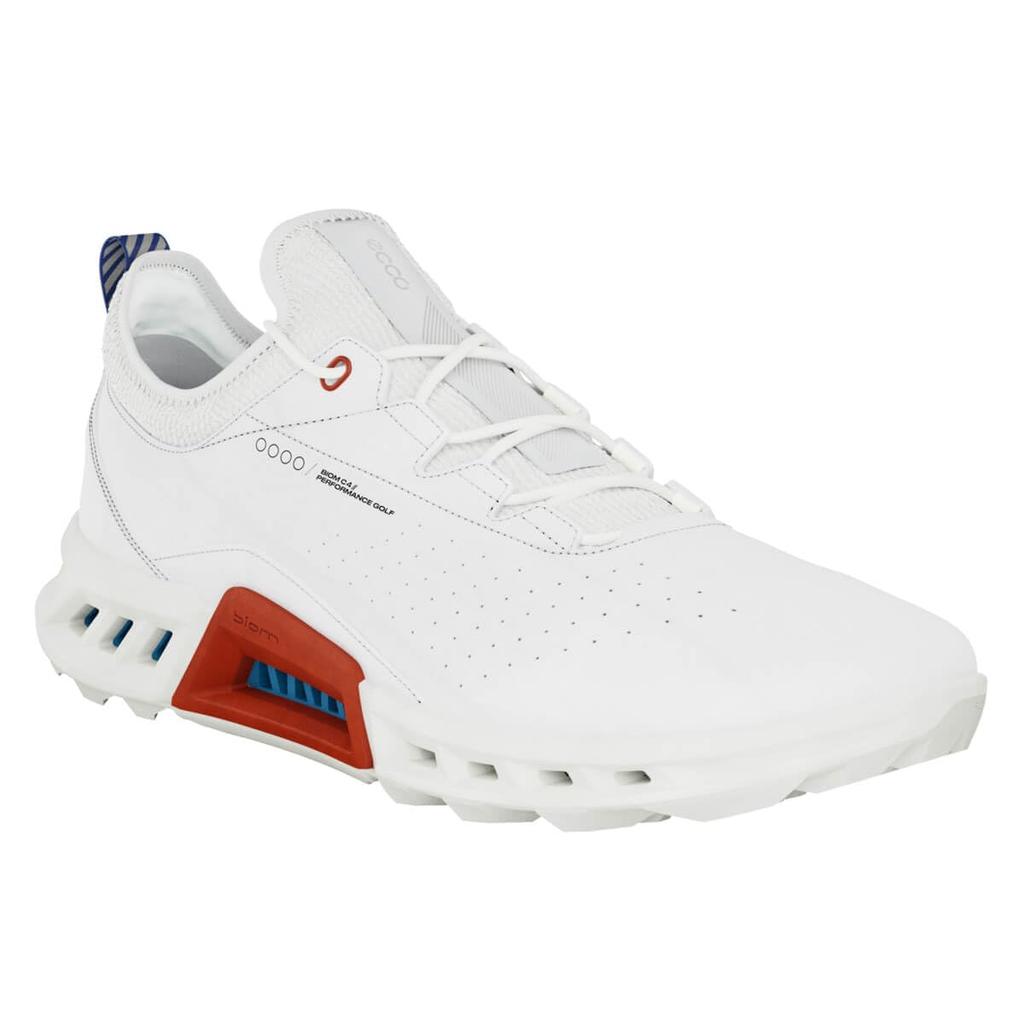 ECCO Waterproof Golf Shoes Biom C4 BLUE cm 3E Men's Lace-up WHITE/MAZARINE 24.5