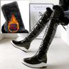 Waterproof Winter Women's Snow Boots Warm Fur Plush Over the Knee High Boots Women Down Fur Keeps Warm Wedges Platform Shoes