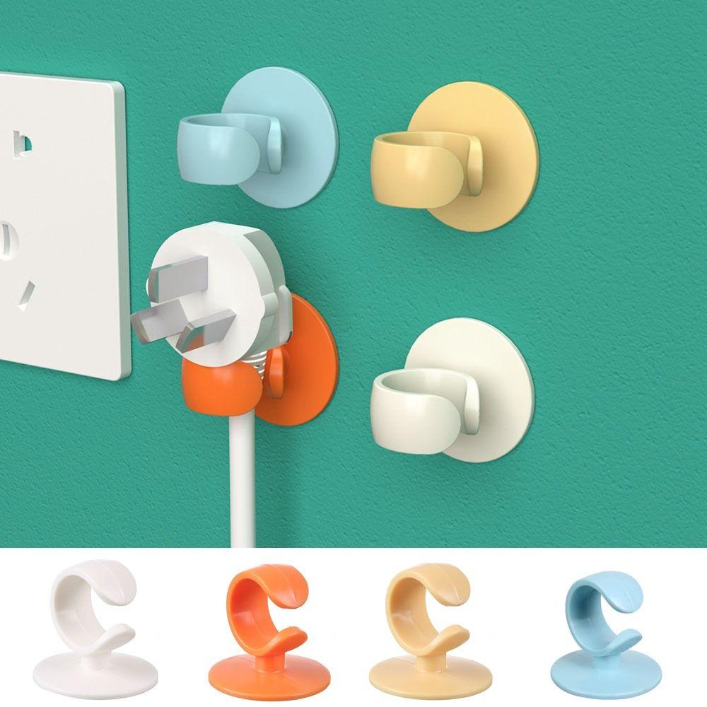 Настенный клейкий крючок для вилок Пластиковая стойка для хранения шнуров Практичный держатель для хранения вилок Офис