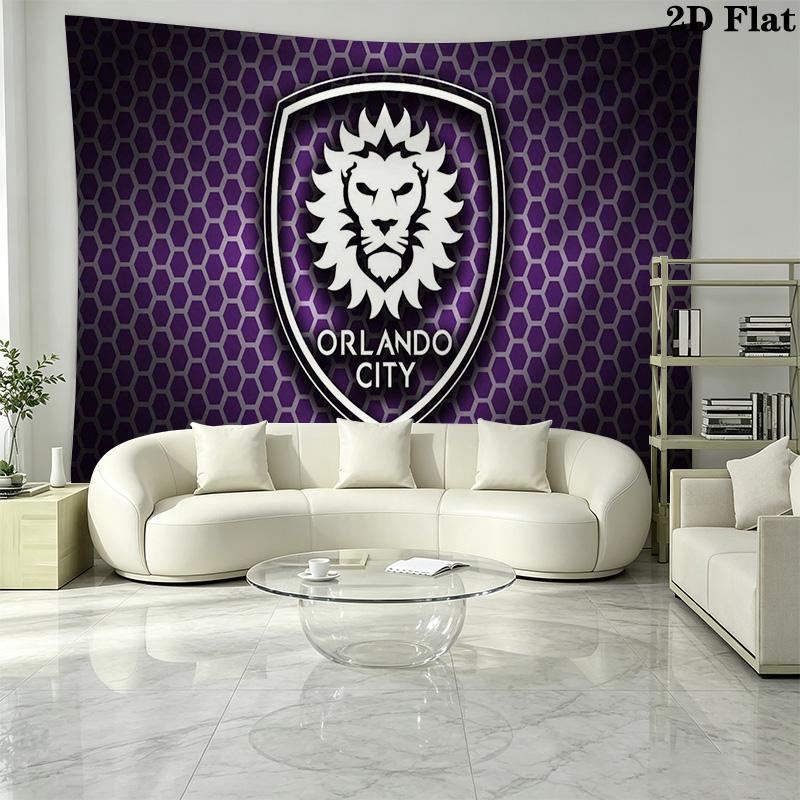Orlando City SC Wall Tapestry Aesthetic Wall Hanging Printed Fabric Blanket Decorative Tapestries for Bedroom Living Room Home Decor