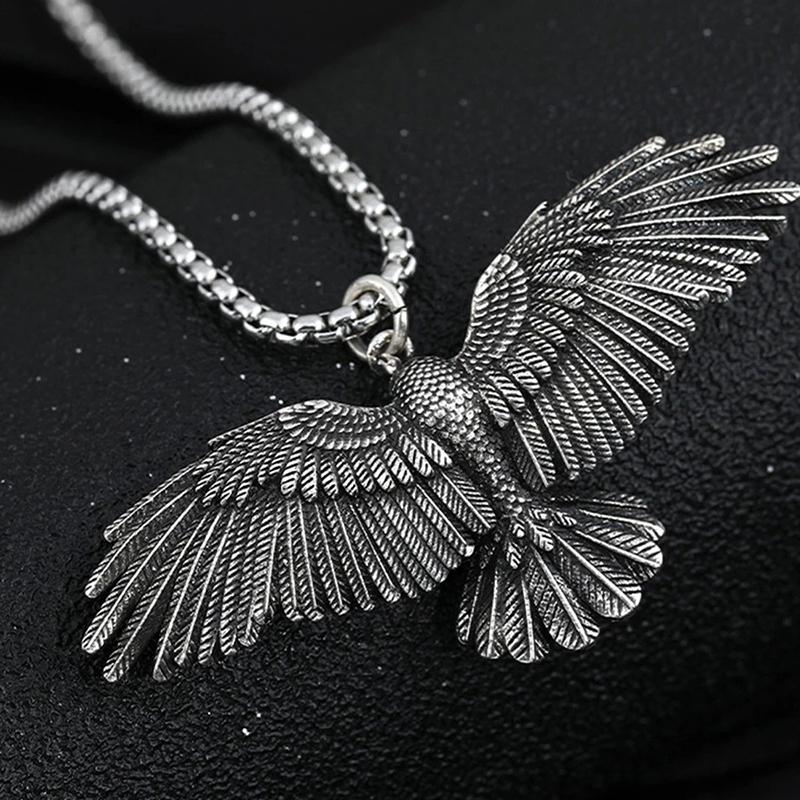 Простой Ворон Ворон Орел Мужской И Женский Подарок Ожерелье С Подвеской