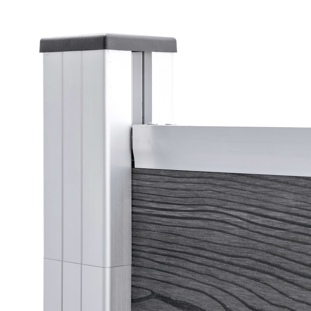 WPC Garden Fence Panel Set 526 x 106 cm Grey