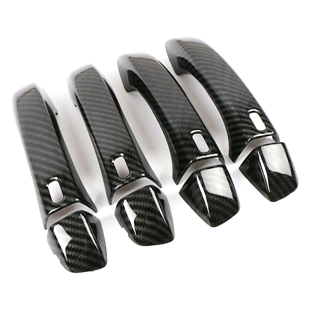 For MG HS 2018 2019 2020 Carbon Fiber Printed Exterior Door Handle Cover Moulding Frame Bezel Car Sticker