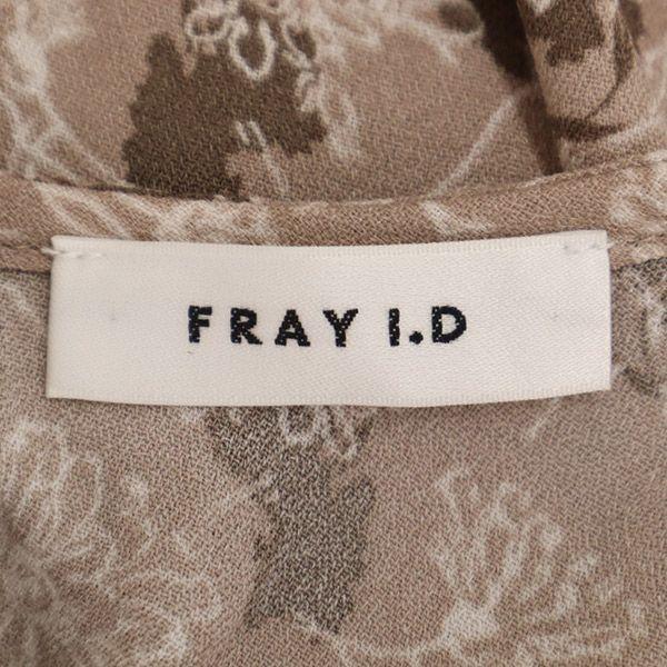FRAY I.D 20AW FWFO205233 Цветочный Длинный рукав Сборка на талии Принт Цельное платье Женщины Б/у