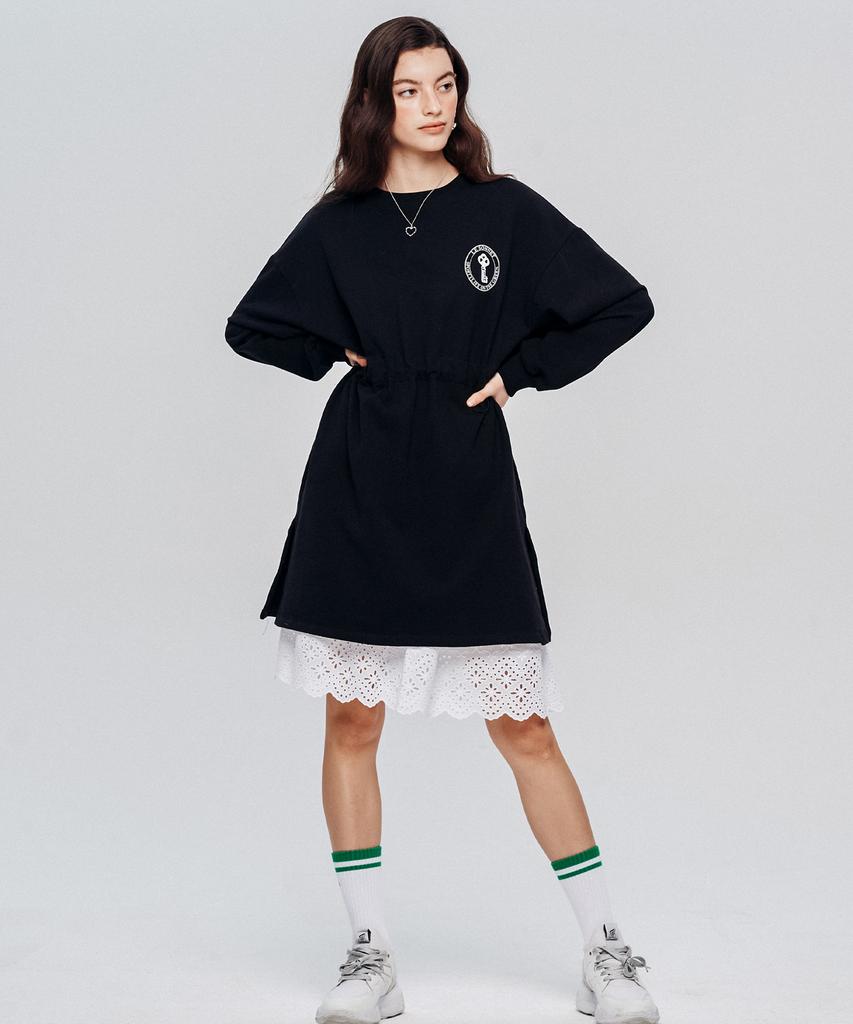 LESONNET Платье-свитшот Easy Fit Черное
