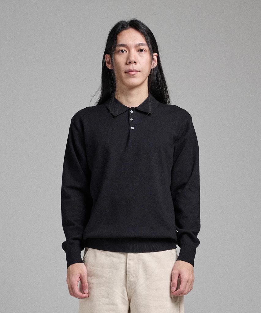 ANALOG MOOD Semi-Collar Neck Knit (Black)