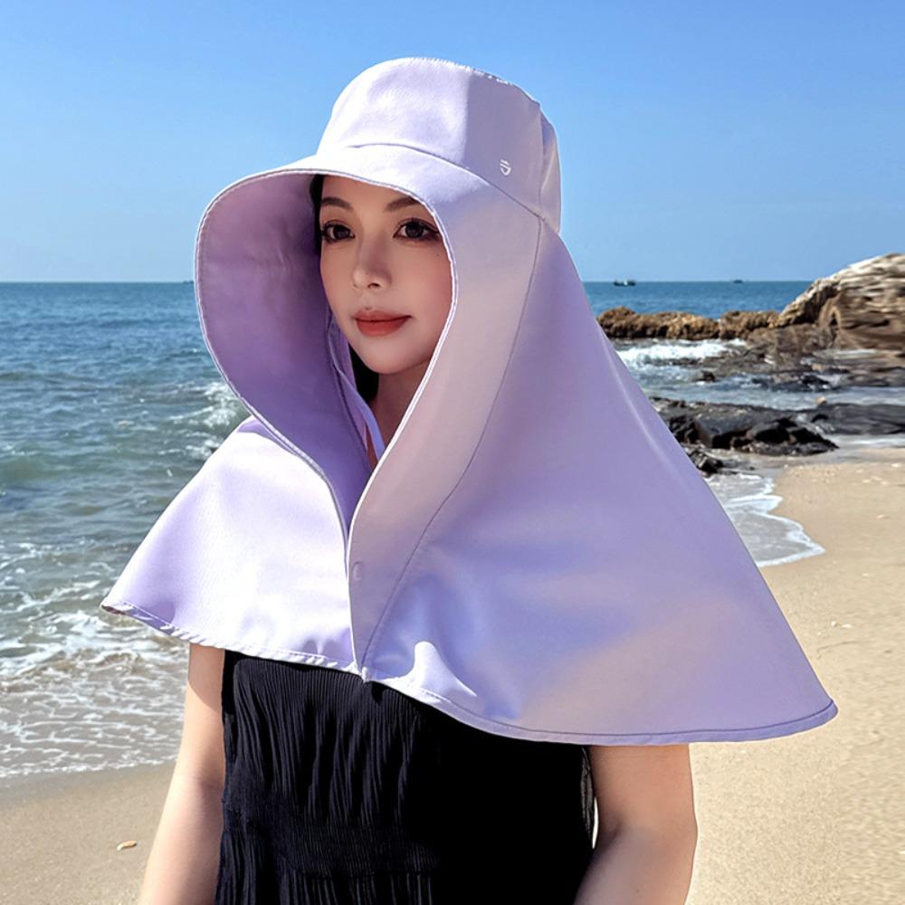 Fisherman Hat Wide-Brimmed Shawl Fisherman Hat Sunscreen Adjustable Sunshade Sun Hat Lightweight Soft Picking Tea Hat Travel