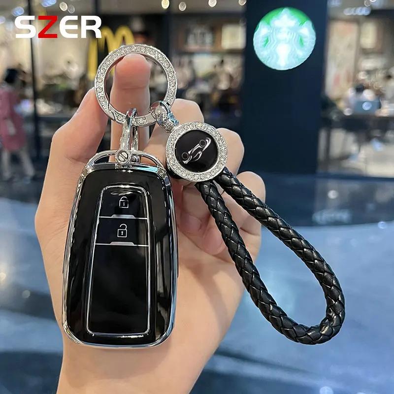 ZYU3  Fashion TPU Car Keychain Key Case Cover Shell Fob For Toyota Corolla Prius Camry CHR C-HR RAV4 Altis Land Cruiser Prado Keyless