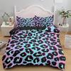Leopard Print Duvet Cover Set King Size Africa Animal Bedding Set for Girls Boys Children Teen Colorful Leopard Twin Quilt Cover