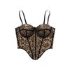 with Buckle Sequin Leopard Corset Slim Fit Suspender Vest Fashion Crop Tops  Ladies