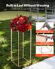 Wedding Flower Stand, 10PCS 60cm Column Flower Stand, Floral Stands with Metal Laminate, Gold Rectangular Floral Display Rack for Wedding, Party,