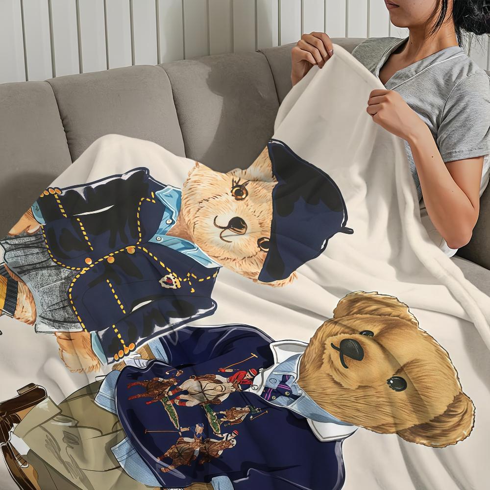Fashion P-Polo B-Bears Luxury Blanket Soft Comfortable Nap Plush Suitable For Iiving Room Office Bedroom Birthday Home Kid Gift