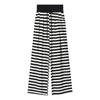 Kumikumi Idle Style Vintage Stripe Contrast Color Casual Pants Women's Autumn Loose Easiest for Match Drooping Wide-Leg Pants