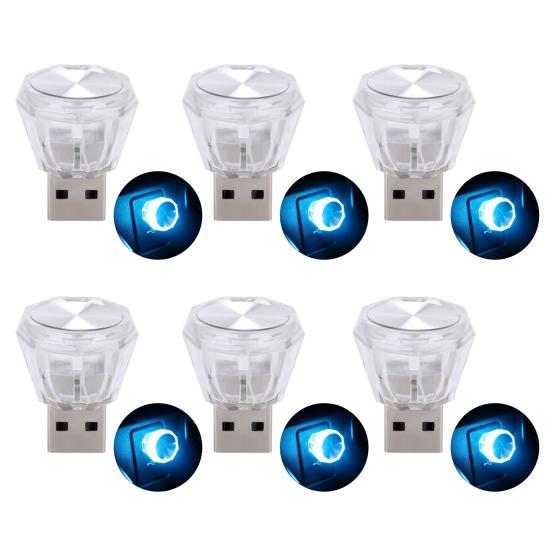 6 шт. USB автомобильное окружающее освещение портативное красочное освещение высокой яркости мини авто светодиодная атмосферная лампа бытовые автомобильные аксессуары