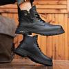 Winter Leather Men's Boots High Top Casual Outdoor Boots for Men Warm Motorcycle Boots Luxury Brand Designer Work Ankle Boots