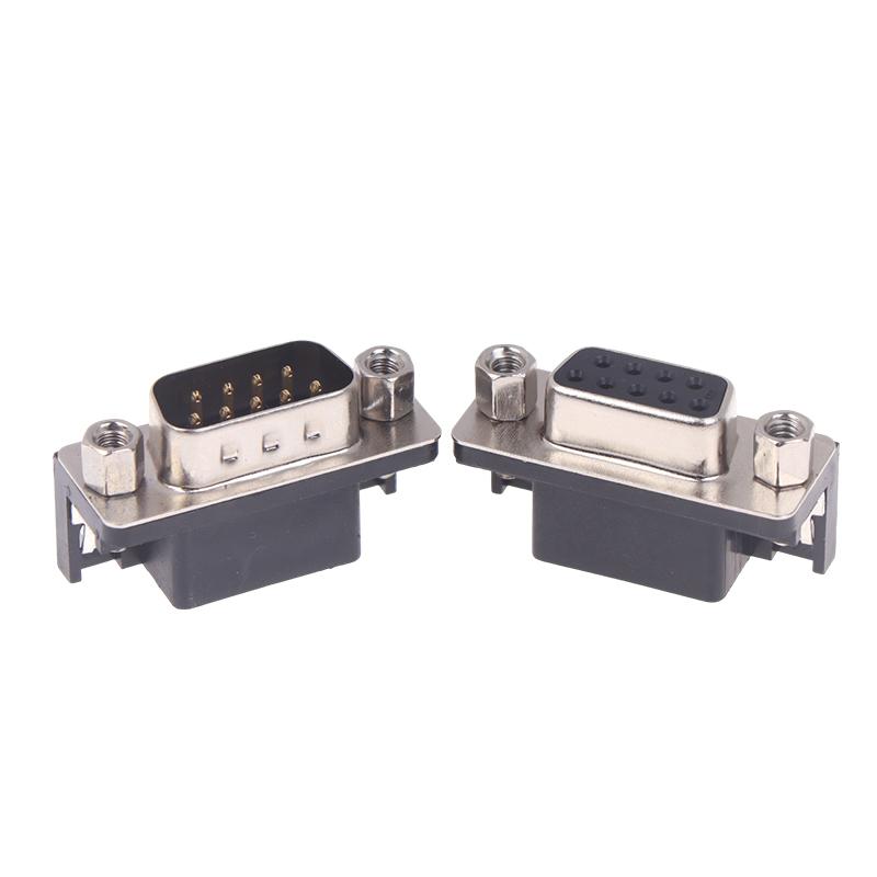 ГОРЯЧИЙ 10 шт. DR9 Разъем D-Sub 9 Pin Прямоугольный Приваренный Разъем RS232 90 Градусов Изогнутая Игла DR9