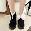 Thick Soled Short Tube Snow Boots for Women Autumn and Winter Frosted with Thick Velvet for Warmth One Foot Women's Cotton Shoes