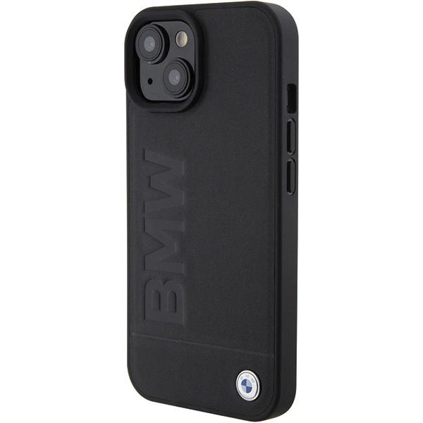 Bmw Leather Hot Stamp Case For Iphone 15 - Black