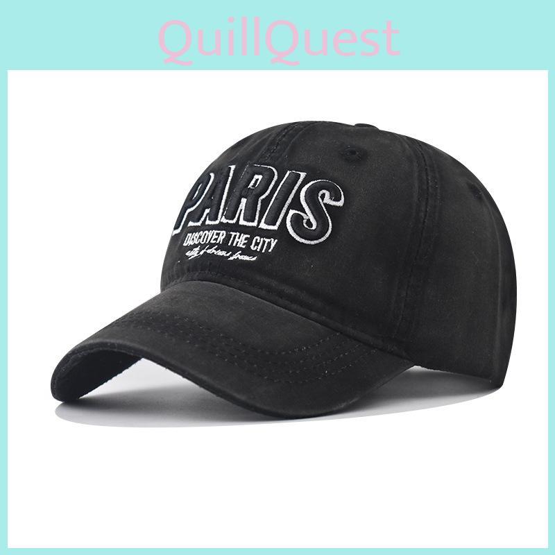 Retro Design Washed Letter Embroidery Neutral Baseball Cap For Wear Outdoor