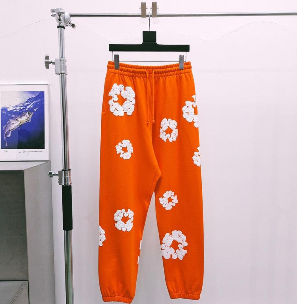 Худи из плотного хлопкового денима с цветочным принтом - Модная американская уличная куртка для мужчин