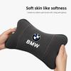 YMZP2 Suede Car Neck Pillow Headrest Lumbar Support Pillow Spine Protect sticker For BMW X5 X3 F40 F10 E34 E39 E90 X6 E30 F20 E46 F30