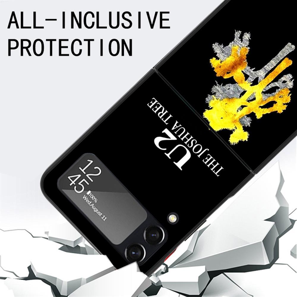 Band U-U2 Rock Black Phone Case For Samsung ZFlip7 ZFlip6 ZFlip5 ZFlip4 ZFlip3 5G Hard Protective Galaxy Z Flip 3 4 5 6 7