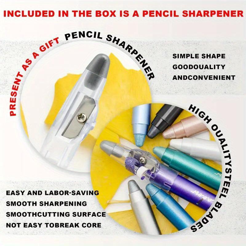 Розоватая жемчужно-бриллиантовая ручка-хайлайтер с точилкой для карандашей, блестящая подводка для теней для век, гладкая осветляющая подводка для глаз