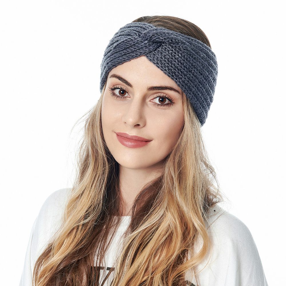 Women Hairband Head Wrap Cross Knot Hairband Hair Accessories Knitted Headband Ear Warmer Headband